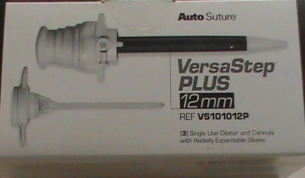 AutoSuture Versastep Plus, 12 mm Single Use dilatador y la cánula con manga radialmente expandible