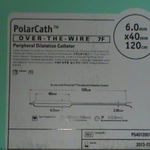 Boston Scientific PolarCath Over-The Wire 7F périphérique cathéter de dilatation 6.0mm x 40mm, la longueur totale de 120