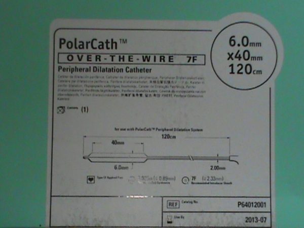 Boston Scientific PolarCath Over-The Wire 7F périphérique cathéter de dilatation 6.0mm x 40mm, la longueur totale de 120