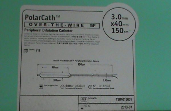 Boston Scientific PolarCath Oor-die draad 5F Perifere Vergroting Kateter 3.0mm x 40mm, 150 cm totale lengte