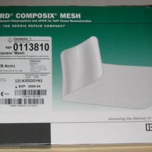 0113810: Bard Composix Mesh 8 in x 10 in vir sagteweefsel rekonstruksie