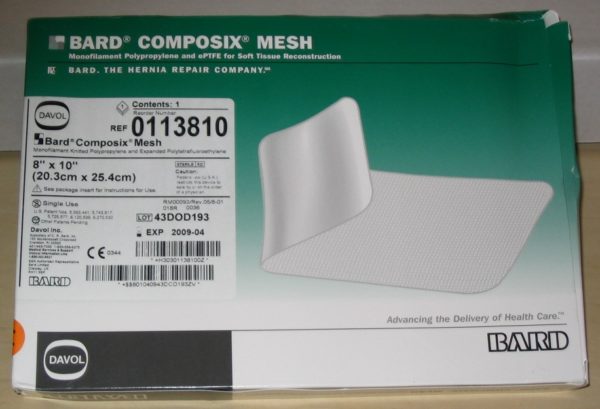 0113810: Bard Composix Mesh 8 in x 10 per la ricostruzione dei tessuti molli