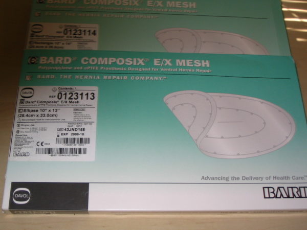 Bard Composix E / X Mesh per riparazione di ernia ventrale 10in x 13in Ellipse