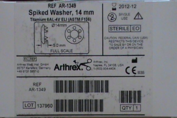 Arthrex AR-1349 Spiked Washer