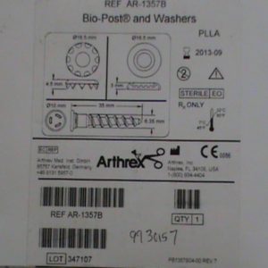 Arthrex AR-1357B Bio-Post w Wasers