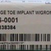 Wright Medical Flexible Hinge w/ Grommets Size 1 Swanson Small Joint Orthopaedic Toe Implant