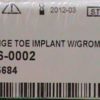 Wright Medical Flexible Hinge w/ Grommets Size 2 Swanson Small Joint Orthopaedic Toe Implant