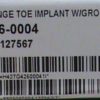 Wright Medical Flexible Hinge w/ Grommets Size 4 Swanson Small Joint Orthopaedic Toe Implant