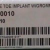 Wright Medical Flexible Hinge w/ Grommets Size 0 Swanson Small Joint Orthopaedic Toe Implant