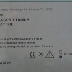 Wright Medical Swanson Titanium #2 Great Toe Toe Implant