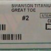 Wright Medical Swanson titanio #2 Grande Toe Toe Implant