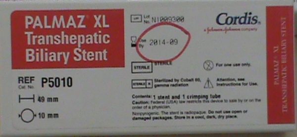 Cordis Palmaz XL transepatica biliare Stent 40 mm di lunghezza x 10 mm di larghezza