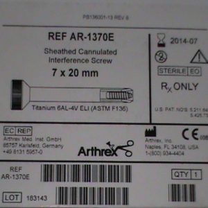 Arthrex AR-1370E Sheathed Cannulated Interference Screw