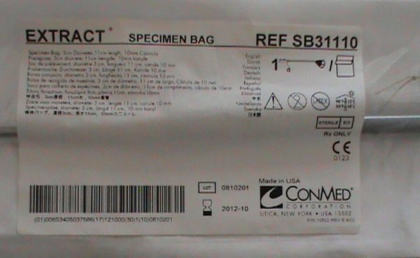 Conmed Extract Specimen Bag