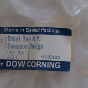 Dow Corning gros orteil Silastic Implant HP Taille 1 Toe Implant