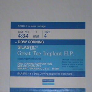Dow Corning Silastic Implant HP Size 4 Great Toe Toe Implant