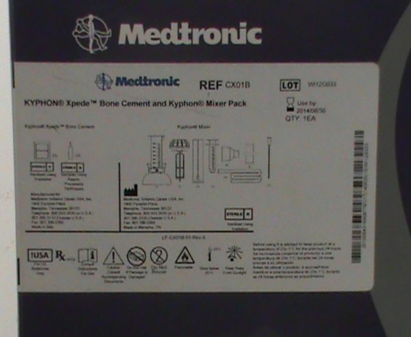 Medtronic Kyphon Xpede de ciment osseux et Kyphon Mixer pack