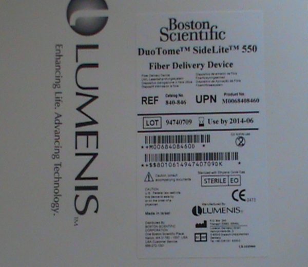 Boston Scientific Lumenis DuoTome Sidelite 550 fibre périphérique de livraison