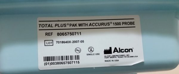 Alcon Total Plus vitrectomía Pak Accurus 1500 sonda