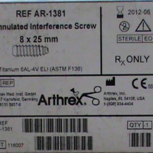 Arthrex Cannulated Interference Screw 8 x 25mm Titanium