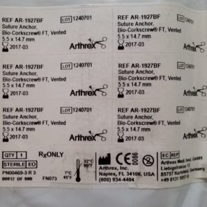 Arthrex AR-1927BF Bi-Cavatappi FT Anello di sutura ventilata