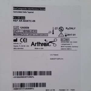 Arthrex AR-5035TC-09 BioComposite Interference Screw