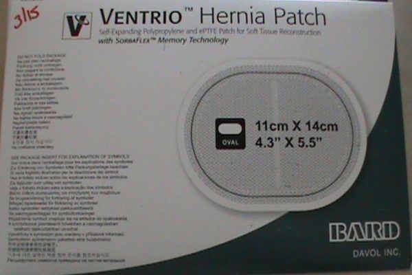 Bard 0010215 ventrio hernia pleister