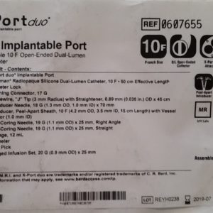Port Implantable RJ X-Portduo de Bard X-Portduo 0607655