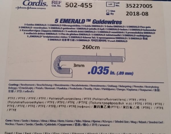 Cordis 502-455 Emerald Guide Wires