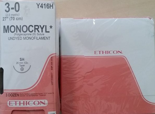 Suturas de Monocryl Ethicon Y416H