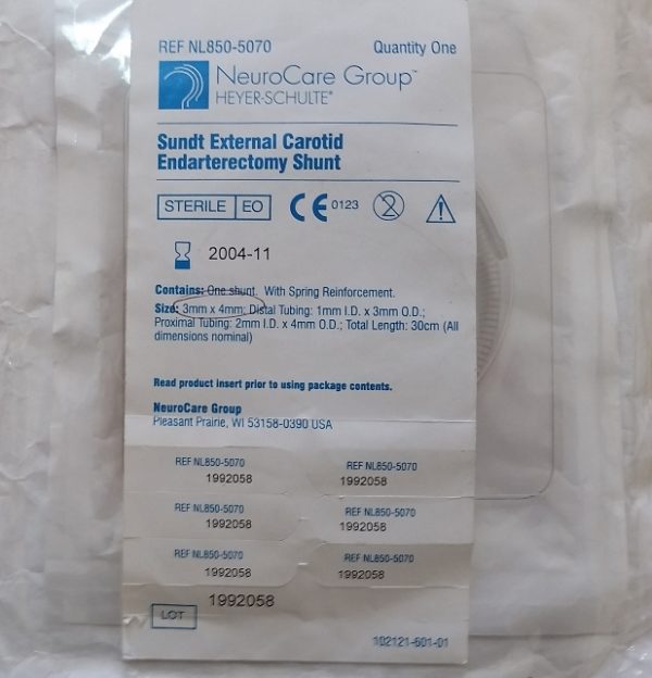NL850-5070: Heyer Schulte Sundt External Carotid Endarterectomy Shunt
