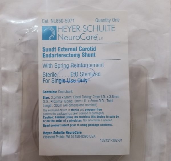 NL850-5071: Heyer Schulte Sundt External Carotid Endarterectomy Shunt