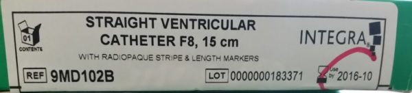 Integra 9MD102B Straight Ventricular Catheter F8