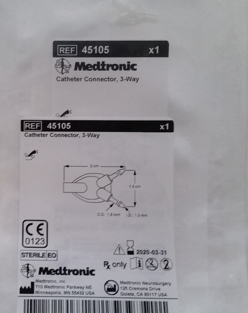 Medtronic 45105 Catheter Connector 3 Way