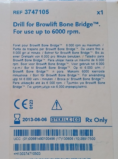Medtronic 3747105 Browlift Bone Bridge Drill