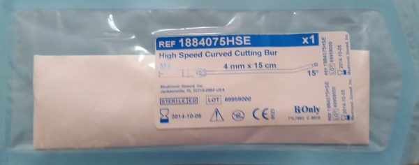 Medtronic 1884075HSE High Speed Curved Cutting Bur