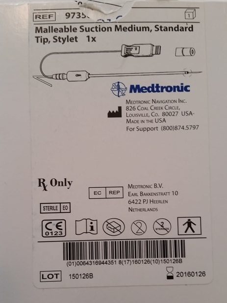 Medtronic 9735016 Malleable Suction
