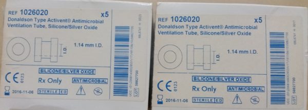 Medtronic Xomed Donaldson Ventilation Tubes