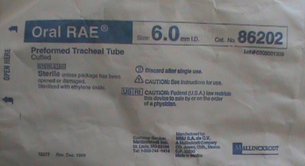 Oral Rae 86202 Tubo traqueal