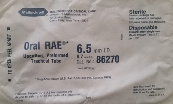 Tube Trachéal Oral Rae 86270