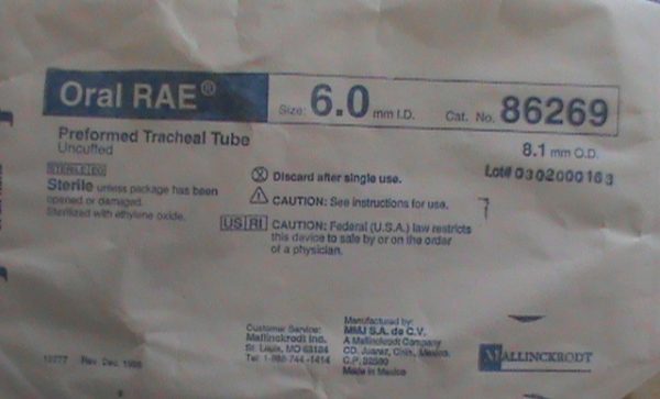 Tube Trachéal Oral Rae 86269