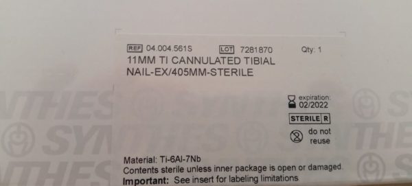 04.004.561S | Sintethes 11MM Tibial Nail