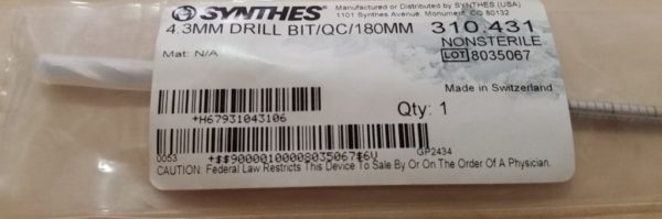 Synthes 4.3MM Boor Bit