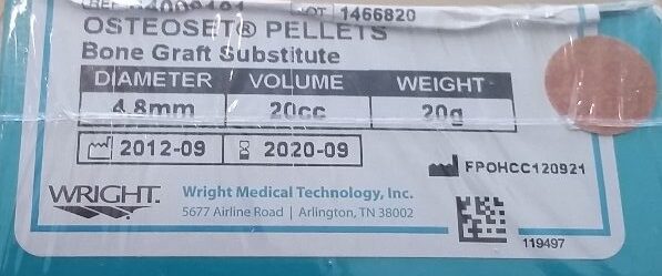 Pellets Wright 84000101 Osteoset